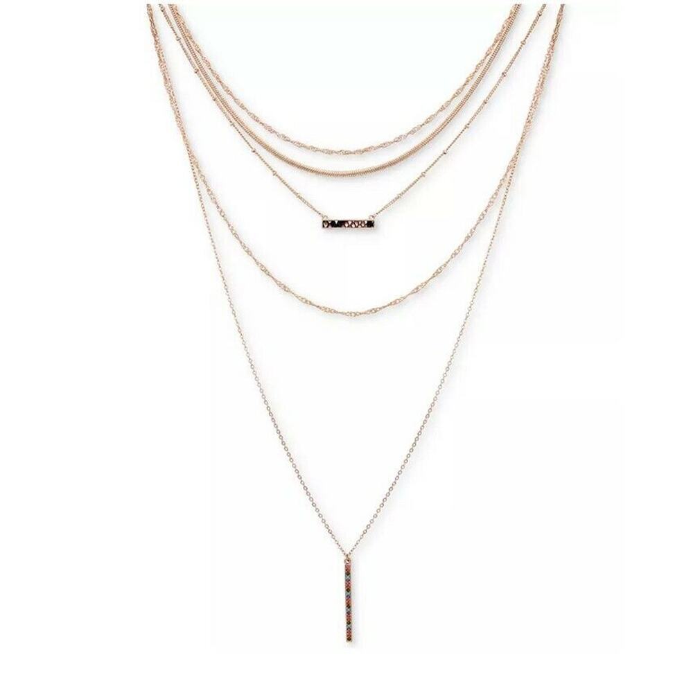 Guess Faux-Python & Multicolor Pave Bar Layered L… - image 1